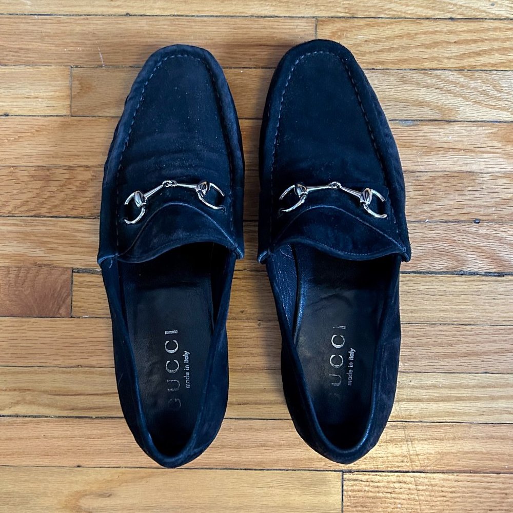 Men's Suede Gucci Horsebite Shoes